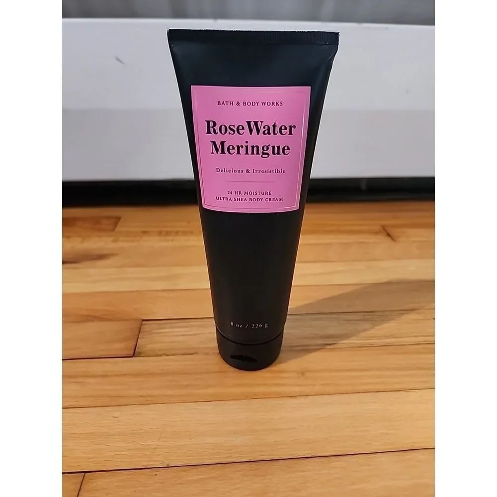 1 Bath & Body Works ROSEWATER MERINGUE 24hr Moisture Body Cream Lotion Tube 8 oz